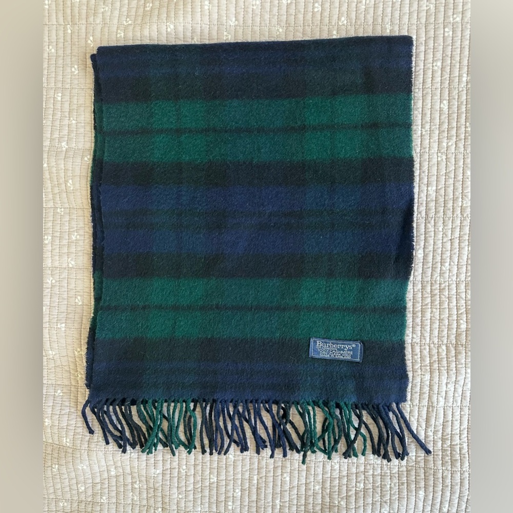 Burberry Vintage 100% Cashmere Plaid Scarf